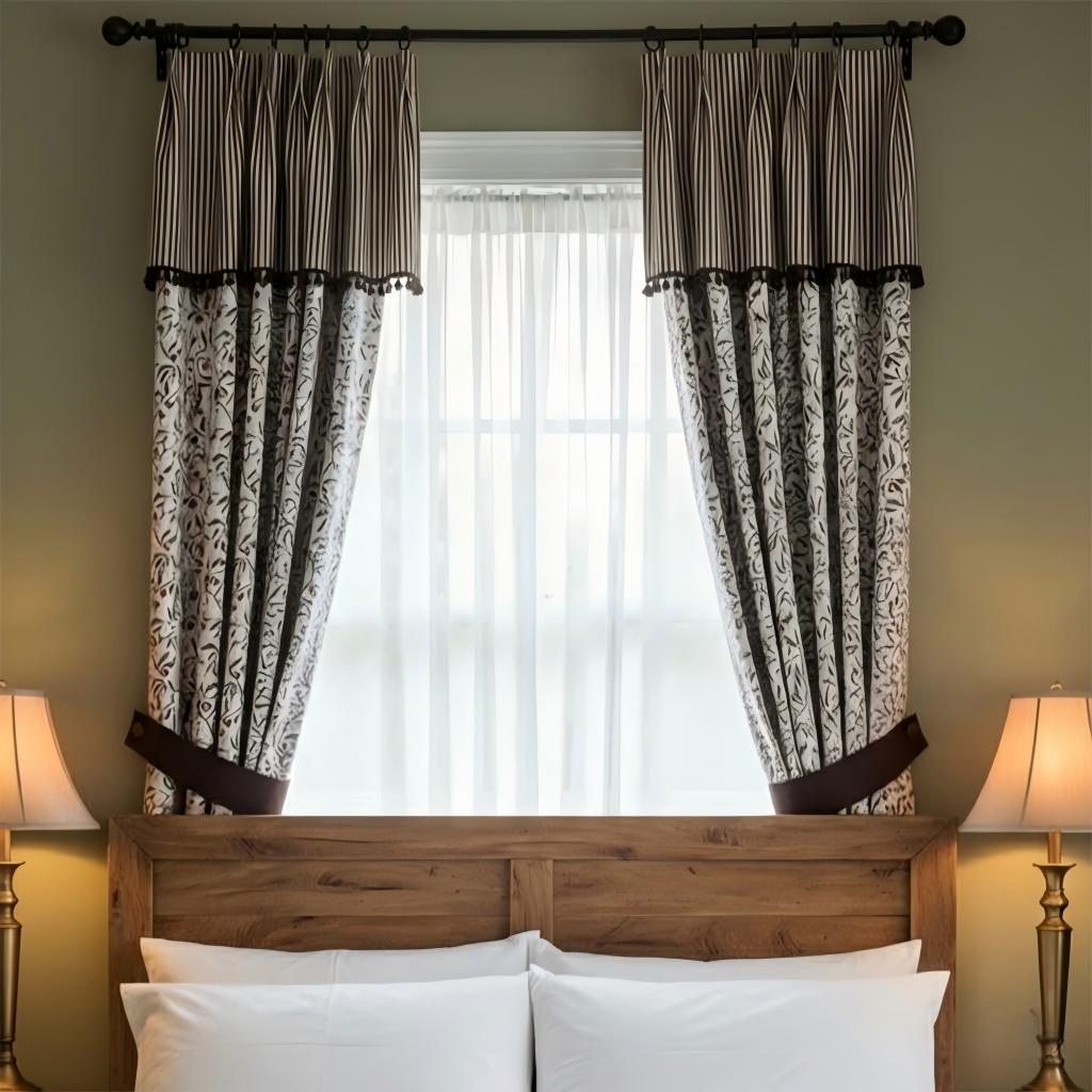 Striped Vintage Curtains - Classic Retro Drapes Home BCL-133
