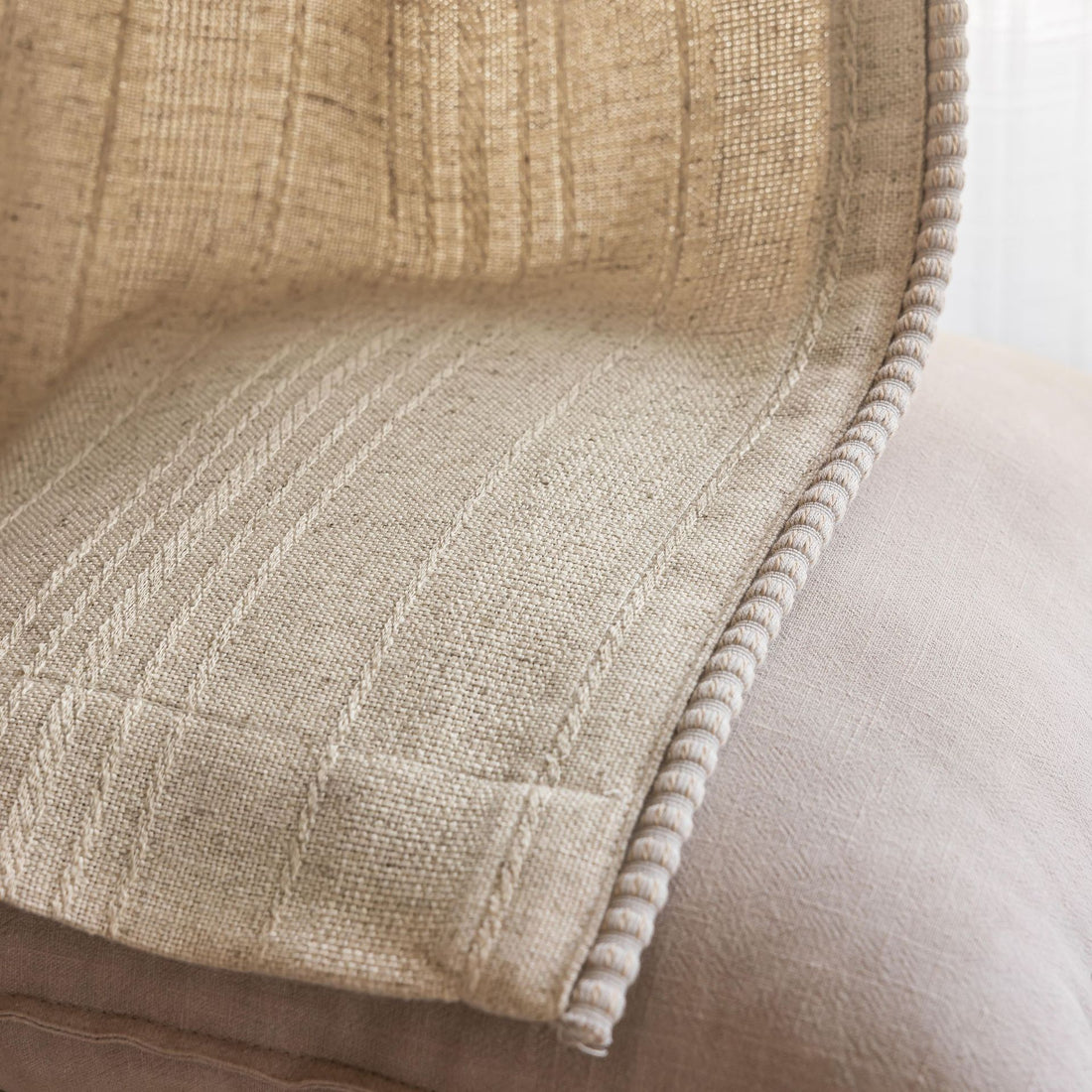 Japanese Nordic Linen Curtains for Living Room - Natural Sheer Drapes SL-109