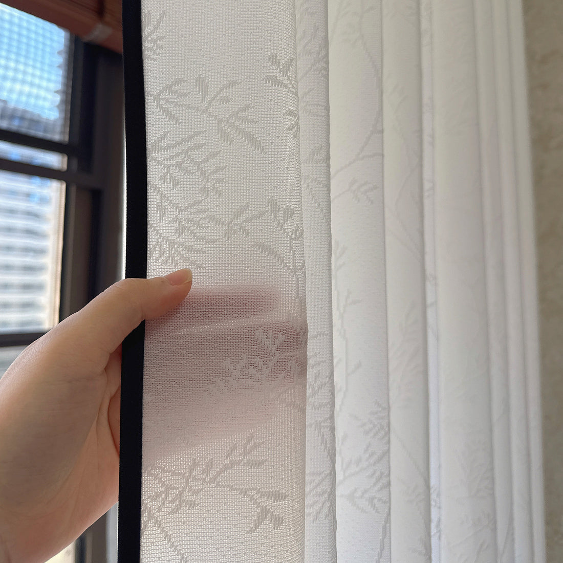 See Nan Zhi Mirror Sheer Curtains: Mid-Century Modern Elegance SL-118