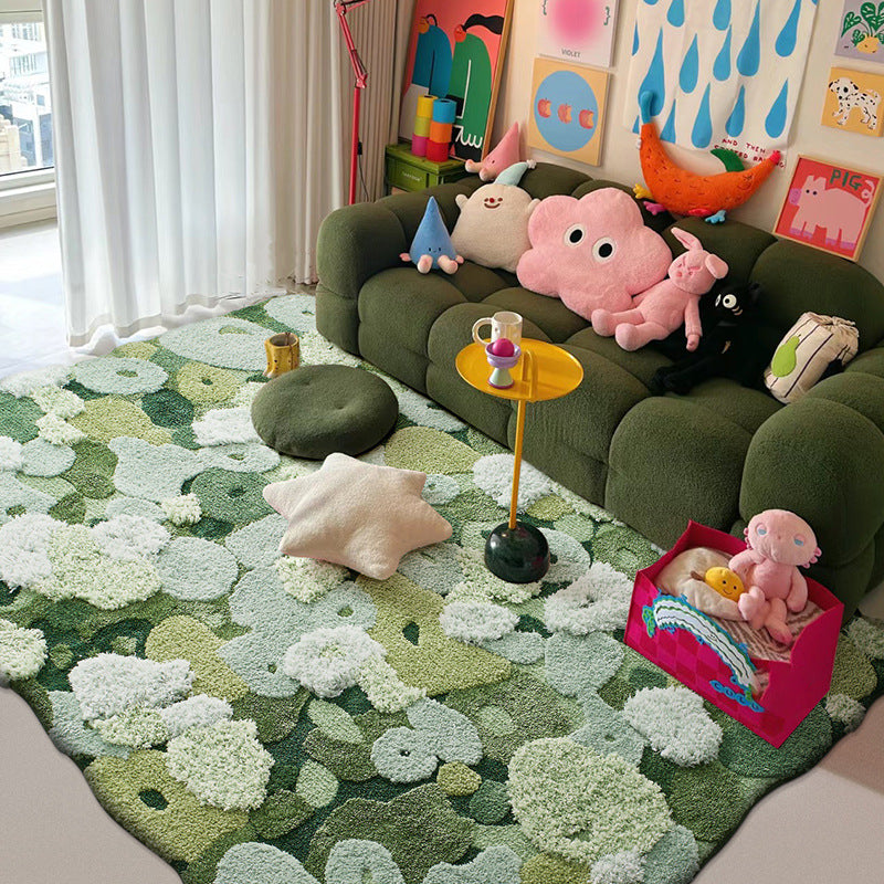 Forest Green Shag Rug - Easy Clean Stain Resistant Carpet for Aussie Living Rooms &amp; Bedrooms DT-104
