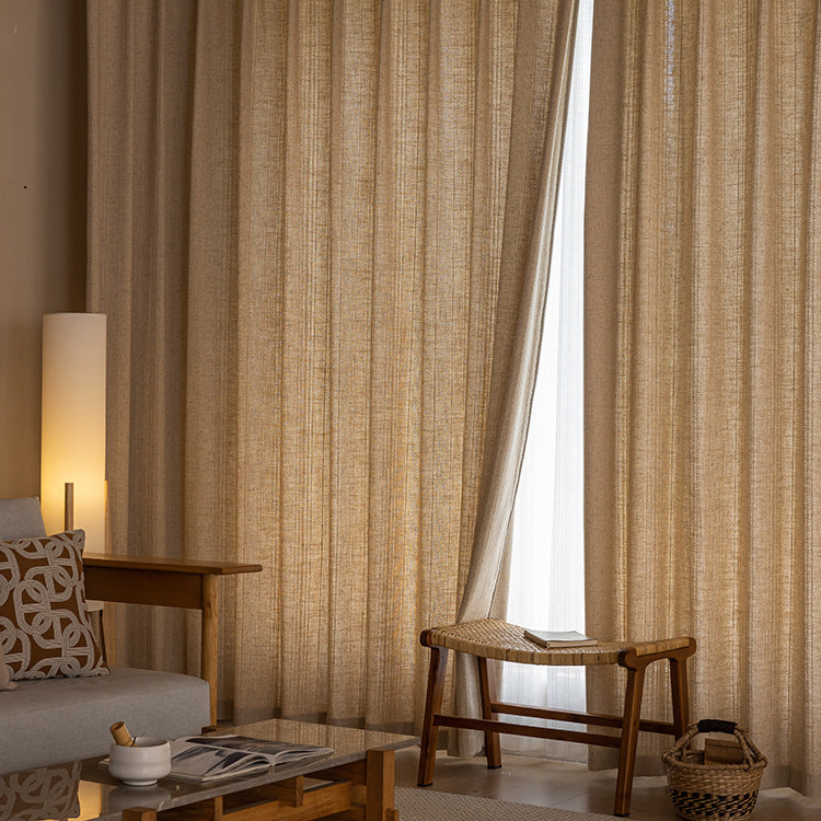 Japanese Nordic Linen Curtains for Living Room - Natural Sheer Drapes SL-109