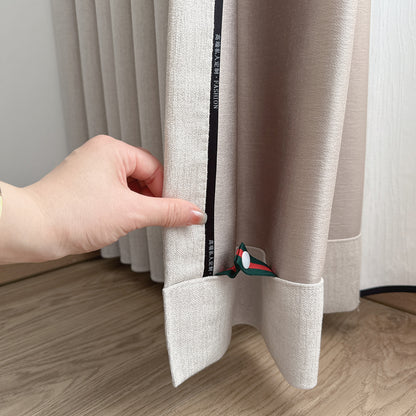 Shaoxing Keqiao Modern Vintage Wood Tone Curtains for Bedroom and Living Room BCL-115