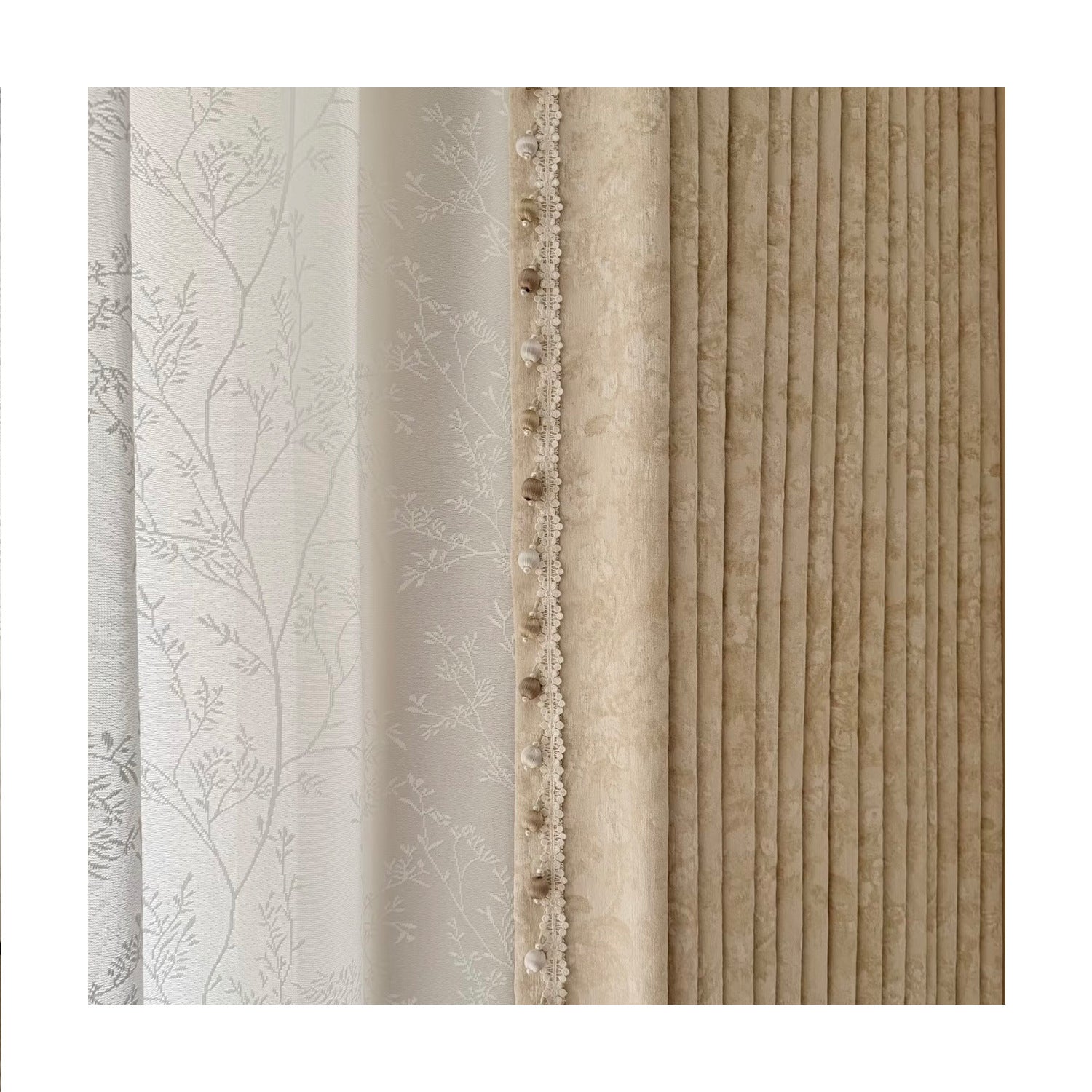 See Nan Zhi Mirror Sheer Curtains: Mid-Century Modern Elegance SL-118