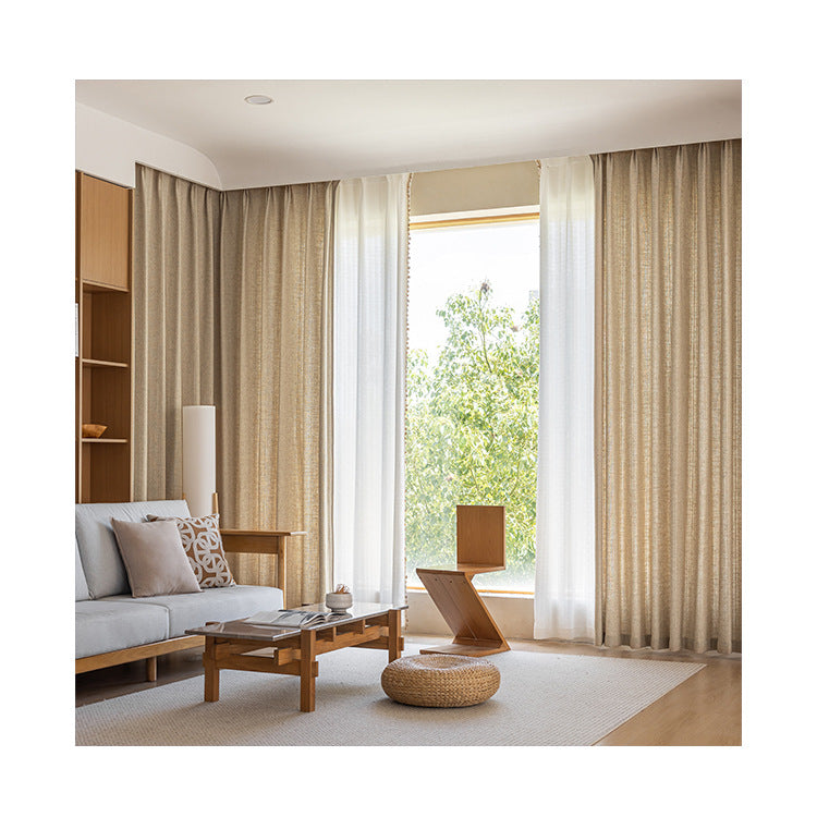 Japanese Nordic Linen Curtains for Living Room - Natural Sheer Drapes SL-109
