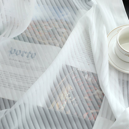Vertical Striped Sheer Curtains with Dreamy Chiffon for Balcony and Windows SL-113