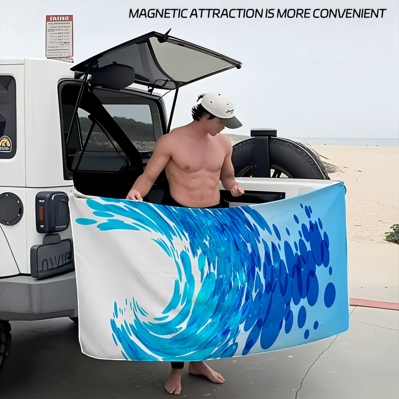 Quick-Dry Magnetic Towel for Swimming, Beach, Camping &amp; Sports – Large Absorbent Changing Wrap BK-008