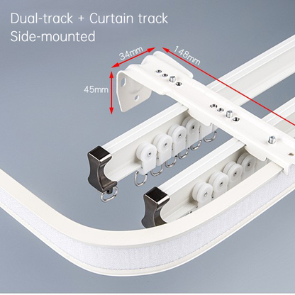 Aluminium Curtain Track - Flexible Straight &amp; Curved Rail for Bay Window CLPJ-103