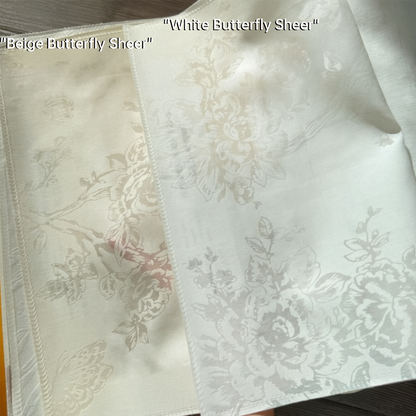 Butterfly Floral Sheer Curtains for Living Room with French Elegance SL-117