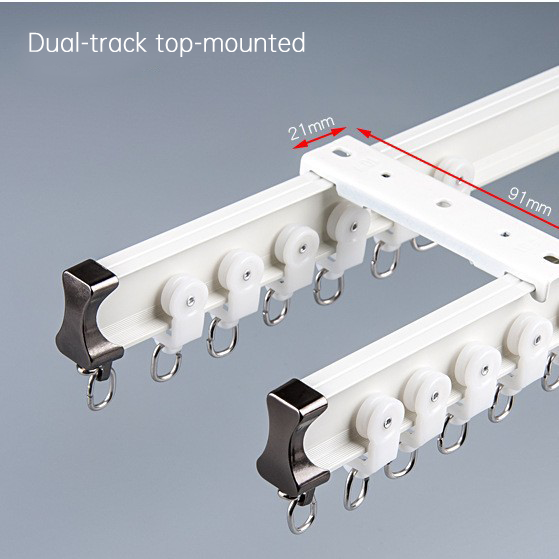 Aluminium Curtain Track - Flexible Straight &amp; Curved Rail for Bay Window CLPJ-103