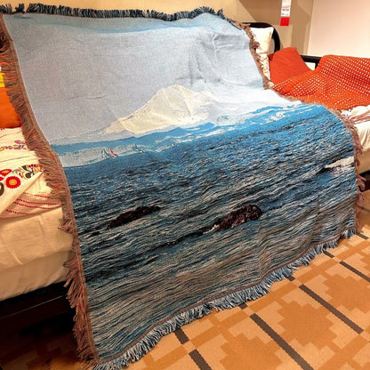 Multi-Purpose Cotton Woven Throw Blanket – Wall Tapestry, Sofa Throw, Picnic Mat &amp; Shawl BK-004