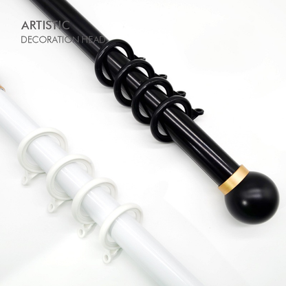 Curtain Rod Set - Heavy Duty Steel Alloy Single/Double Rail Silent Track CLPJ-104