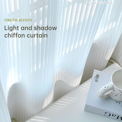 Vertical Striped Sheer Curtains with Dreamy Chiffon for Balcony and Windows SL-113