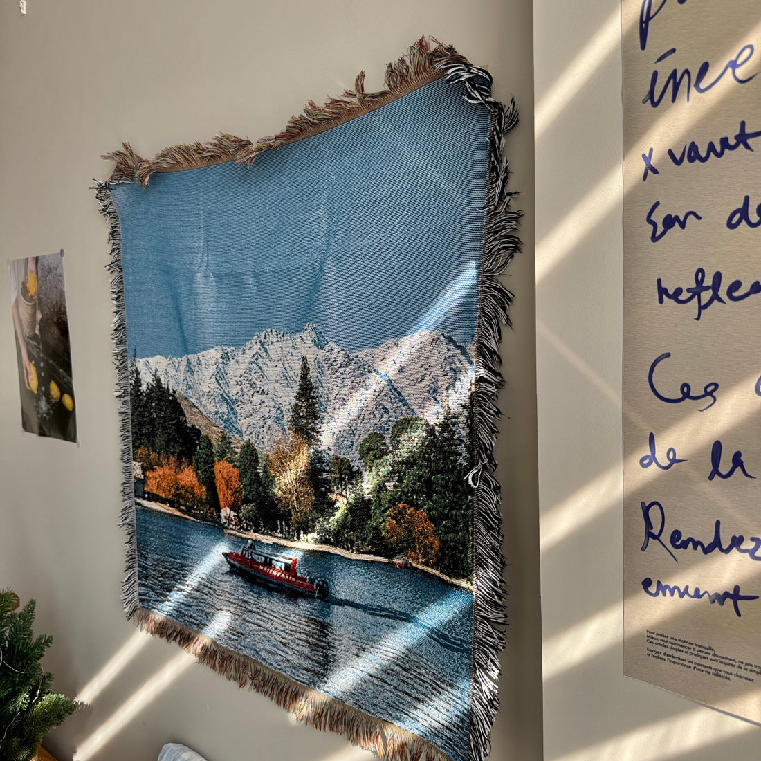 Queenstown Snow Mountain Wall Tapestry – Relaxed Nature Landscape Décor for Bedroom &amp; Living Room BK-007