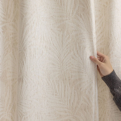 French Style Sheer Curtains with Leaf Print for Living Room and Balcony SL-111