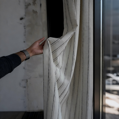 Mid-Century Striped Curtains - Retro Modern Style Drapes BCL-140