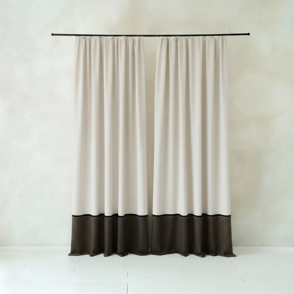 Muted Linen Blend Curtains - Vintage Old Money Style Panelled Drapes BCL-125