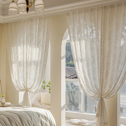 Butterfly Floral Sheer Curtains for Living Room with French Elegance SL-117
