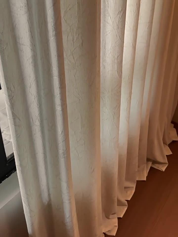 Bamboo Leaf Linen Sheer Curtains for Living Room with New Chinese Style SL-116