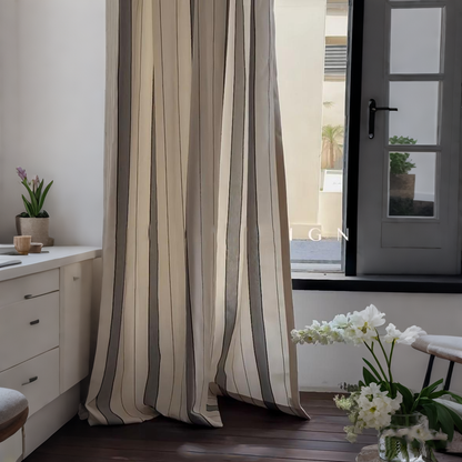 Vertical Stripe Vintage Curtains BCL-142