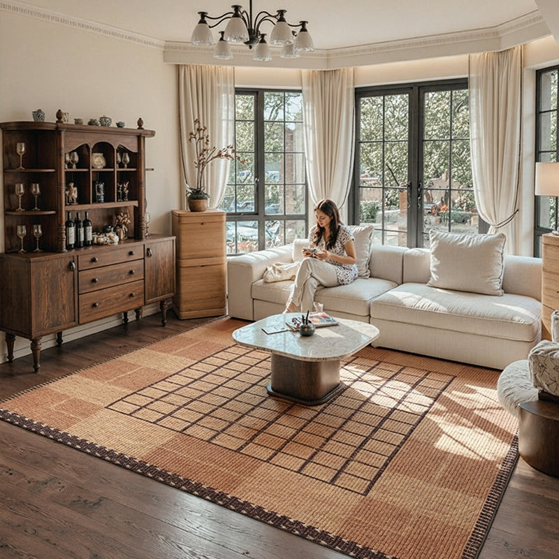 Vintage Wool RugPremium Thick Pile Non Slip for Living Room and Bedside DT-109