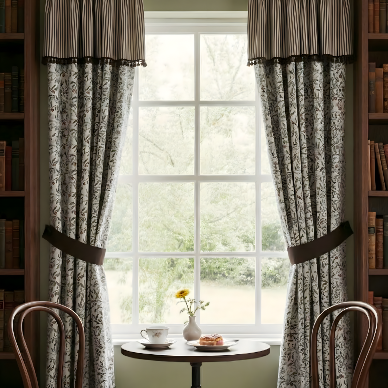 Striped Vintage Curtains - Classic Retro Drapes Home BCL-133