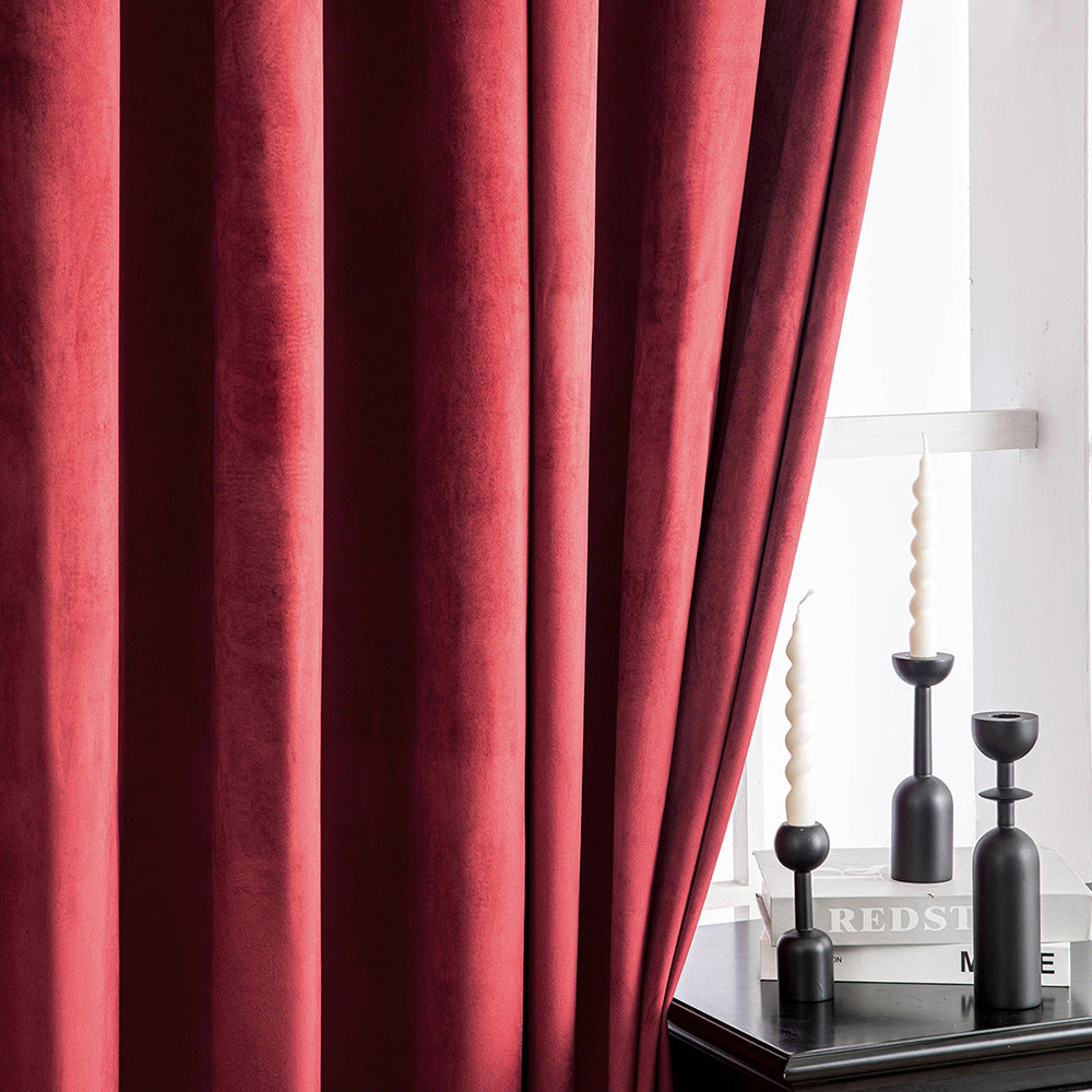 Solid Vintage Velvet Curtains – Modern Living Room, Bedroom &amp; Study Blackout Drapes BCL-121