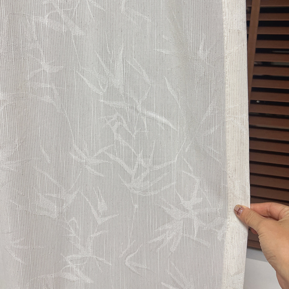 Bamboo Leaf Linen Sheer Curtains for Living Room with New Chinese Style SL-116