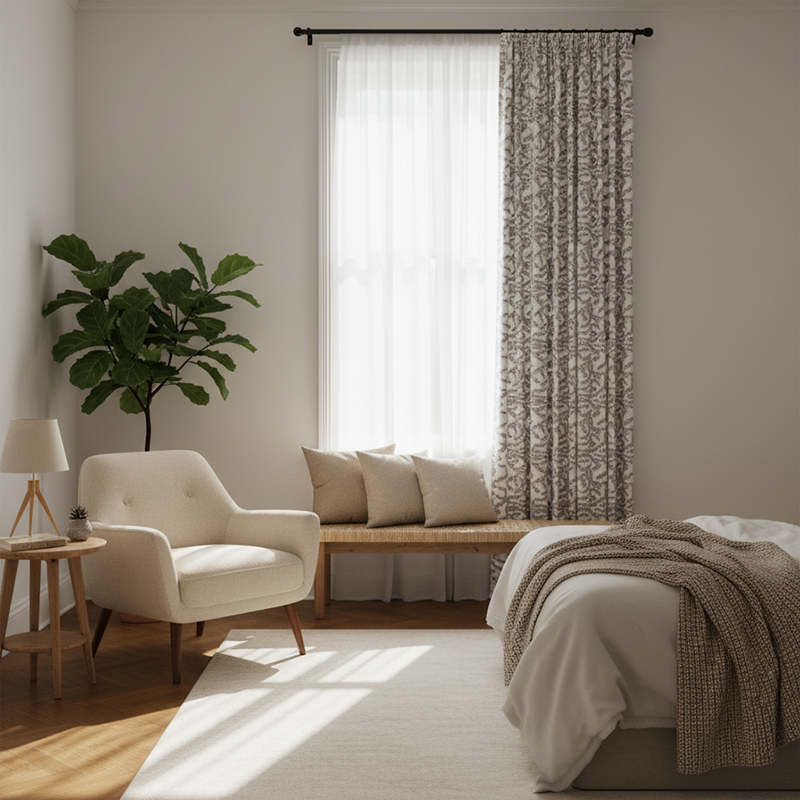 Mid-Century Geometric Curtains - Modern Art Style Drapes BCL-126