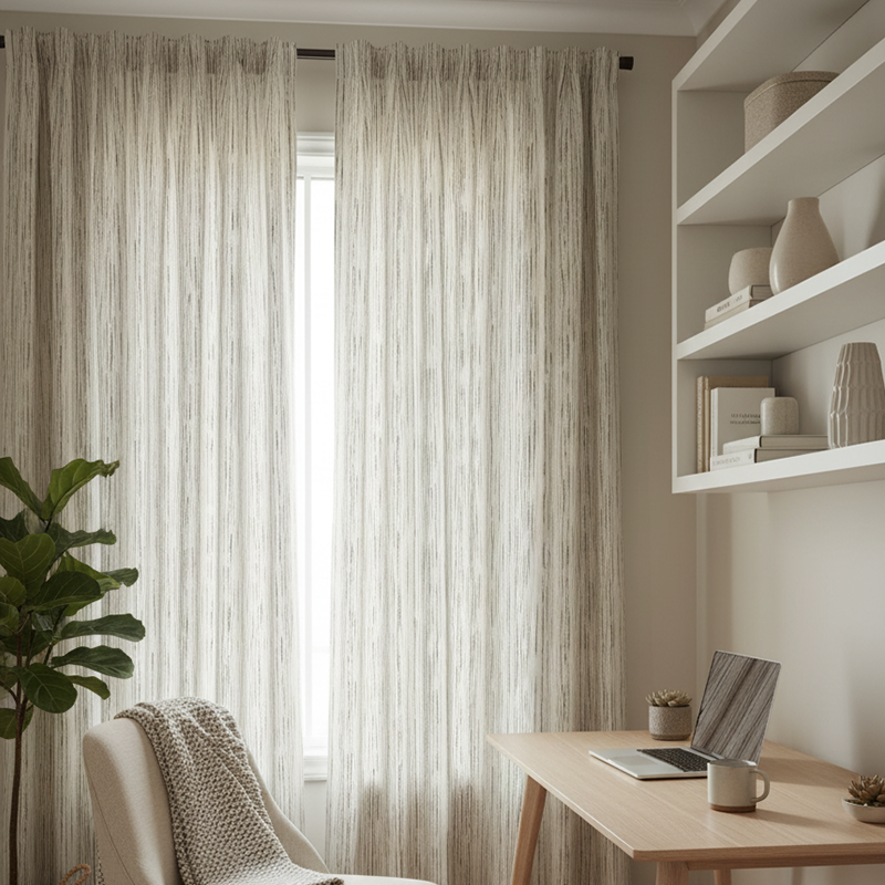 Wabi-Sabi Black &amp; White Striped Curtains - Vintage Art Style Drapes Home BCL-128