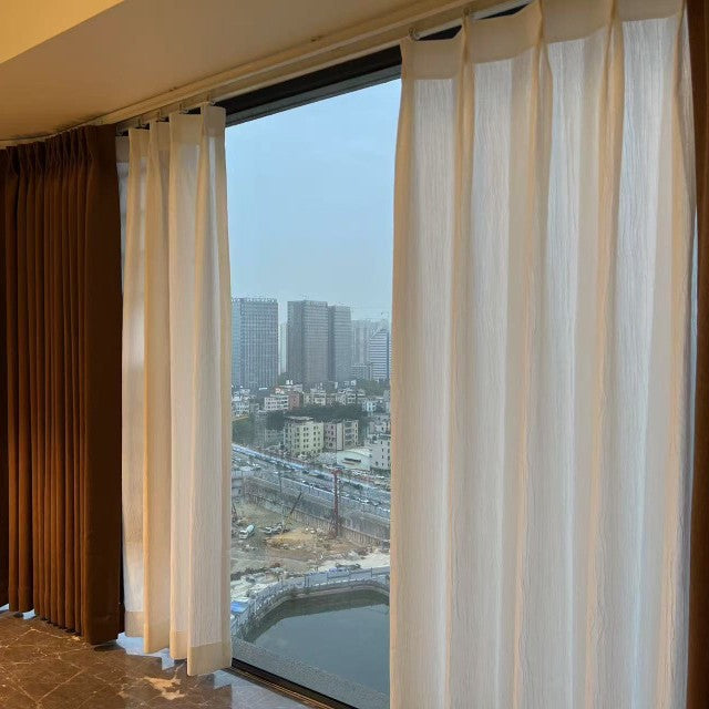 Vintage Cotton Linen Sheer Curtains with French Style for Living Room and Balcony SL-112