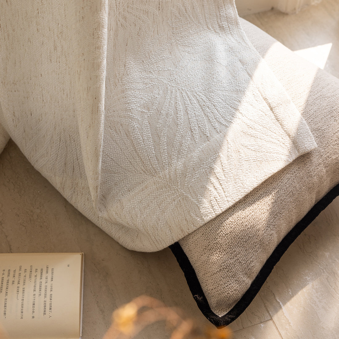 French Style Sheer Curtains with Leaf Print for Living Room and Balcony SL-111