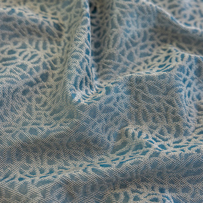 Blue Jacquard Curtains Elegant Openwork for Living/Bedroom BL-104