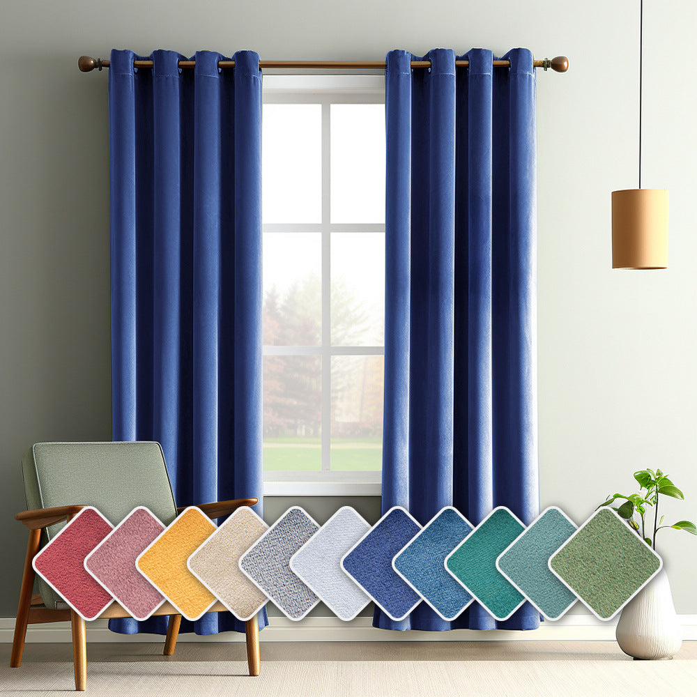 Solid Vintage Velvet Curtains – Modern Living Room, Bedroom &amp; Study Blackout Drapes BCL-121