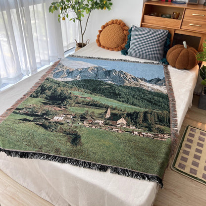 Multi-Purpose Cotton Woven Throw Blanket – Wall Tapestry, Sofa Throw, Picnic Mat &amp; Shawl BK-004