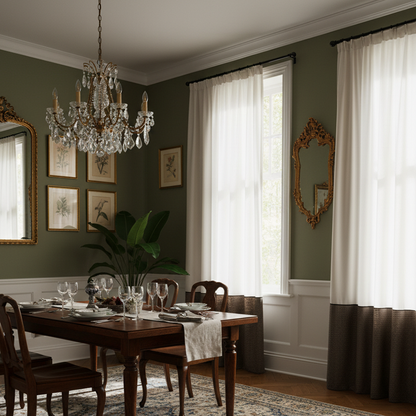 Muted Linen Blend Curtains - Vintage Old Money Style Panelled Drapes BCL-125