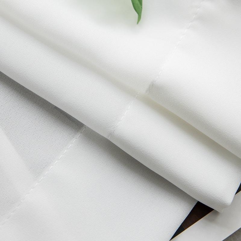Solid Color Fiberglass Sheer Curtains for Living Room and Balcony, White SL-115