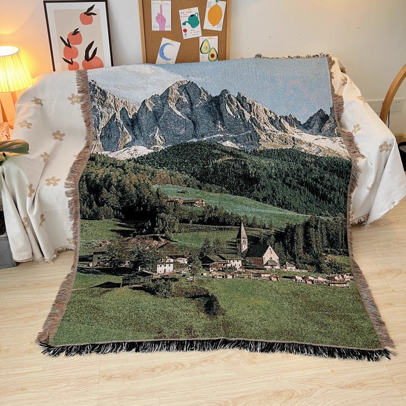 Multi-Purpose Cotton Woven Throw Blanket – Wall Tapestry, Sofa Throw, Picnic Mat &amp; Shawl BK-004