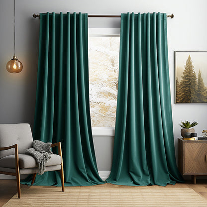 Solid Vintage Velvet Curtains – Modern Living Room, Bedroom &amp; Study Blackout Drapes BCL-121