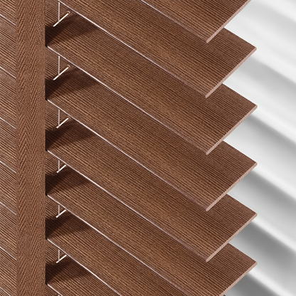 Wooden Venetian Blinds – Basswood Retro-Style Window Shades for Balcony, Study &amp; Bedroom BYL-003