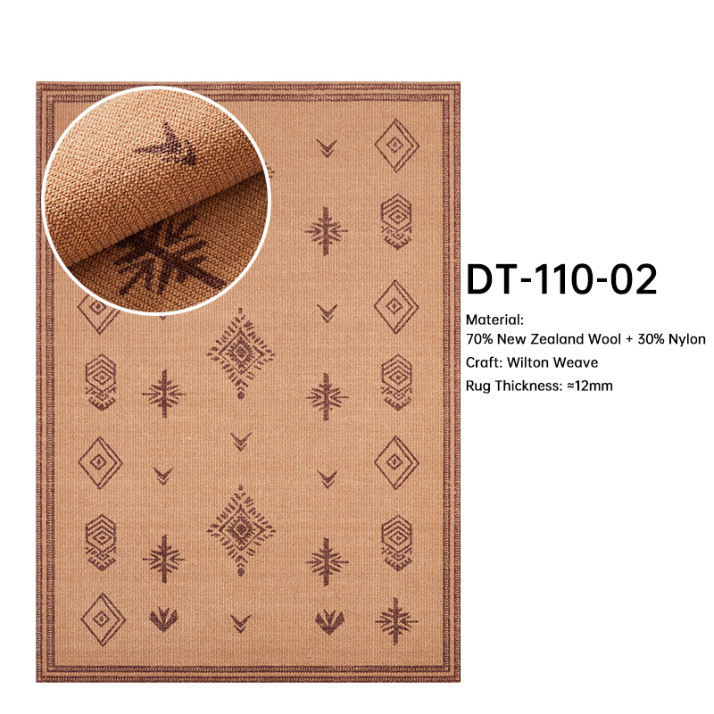 Luxury Wool Rugs - Stain-Resistant Non-Slip Carpet for Living Room DT-110