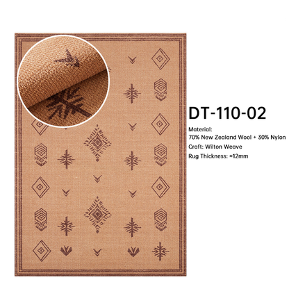 Luxury Wool Rugs - Stain-Resistant Non-Slip Carpet for Living Room DT-110