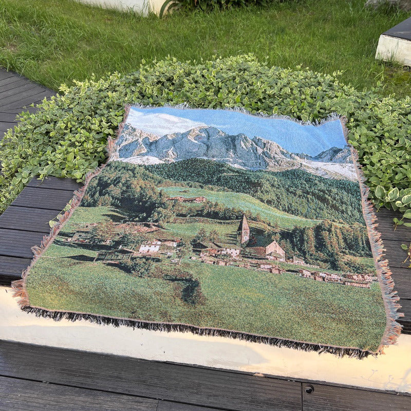 Multi-Purpose Cotton Woven Throw Blanket – Wall Tapestry, Sofa Throw, Picnic Mat &amp; Shawl BK-004