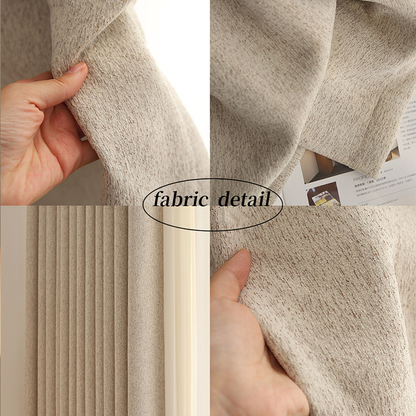 New High-Performance Cream Vintage Chenille Linen Blackout Curtains for Bedroom and Living Room BCL-119