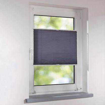 White/Grey Waterproof Pleated Blinds | No Drill Cordless BZL-102