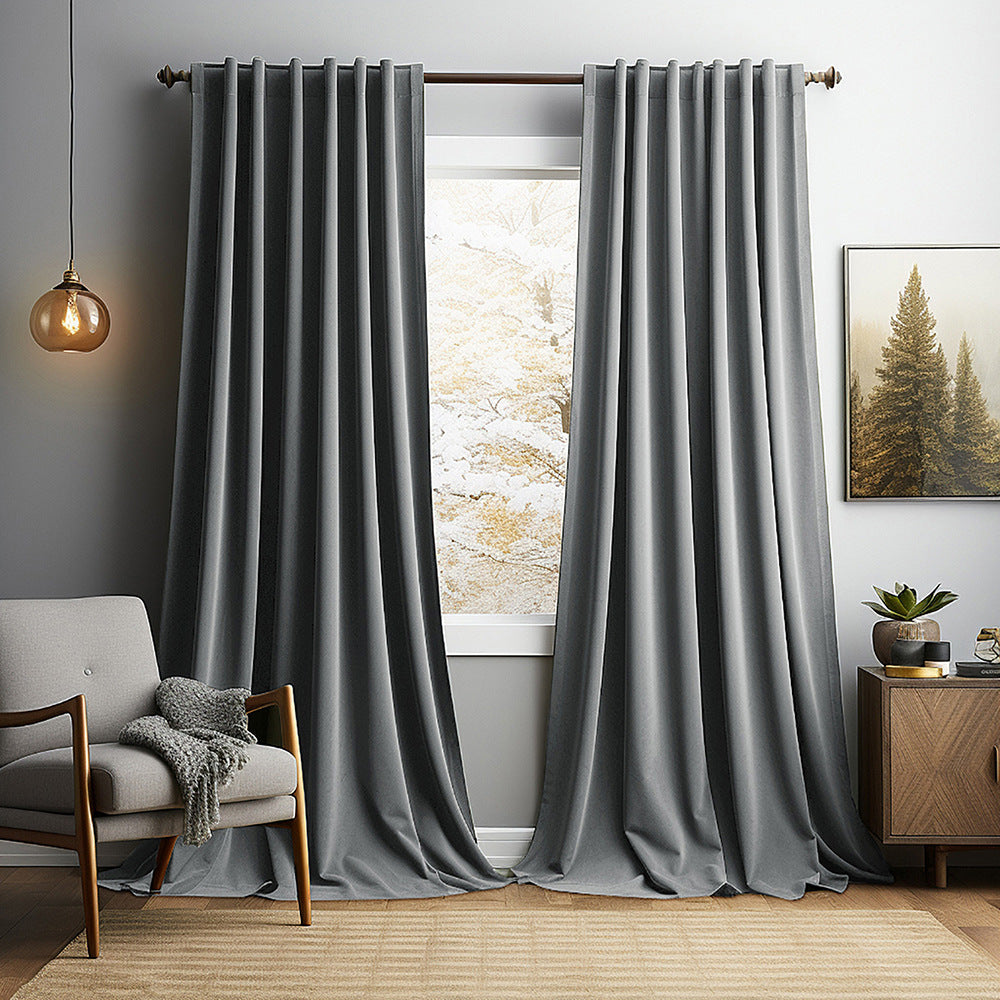 Solid Vintage Velvet Curtains – Modern Living Room, Bedroom &amp; Study Blackout Drapes BCL-121