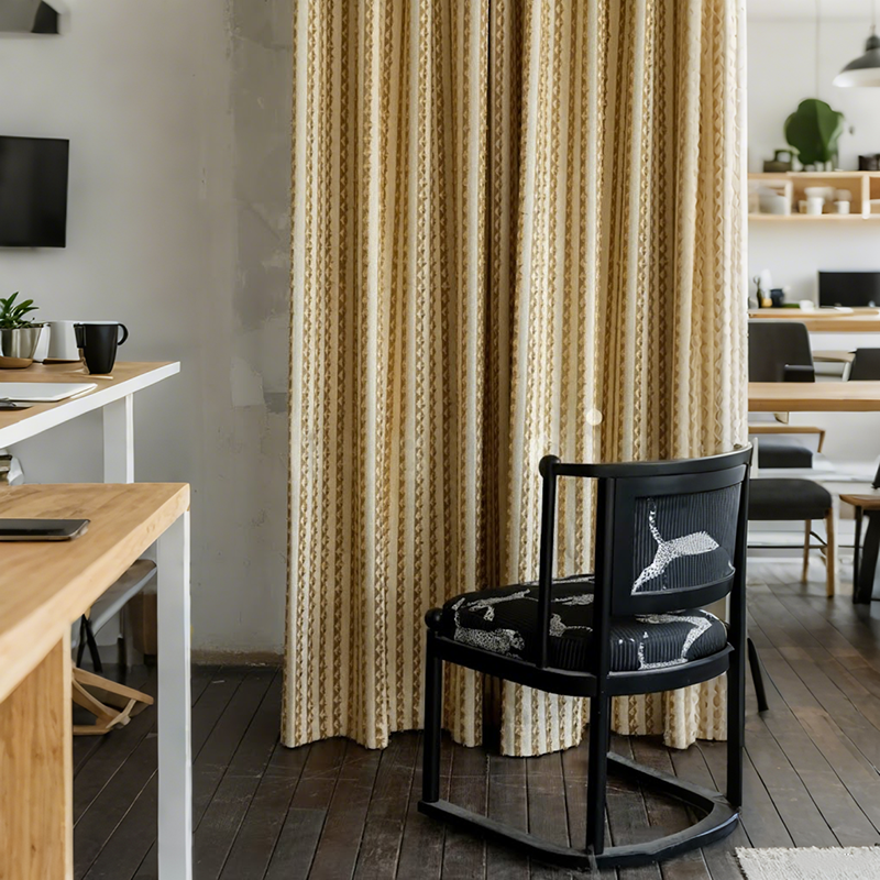 Vintage Gold Striped Curtains BCL-137