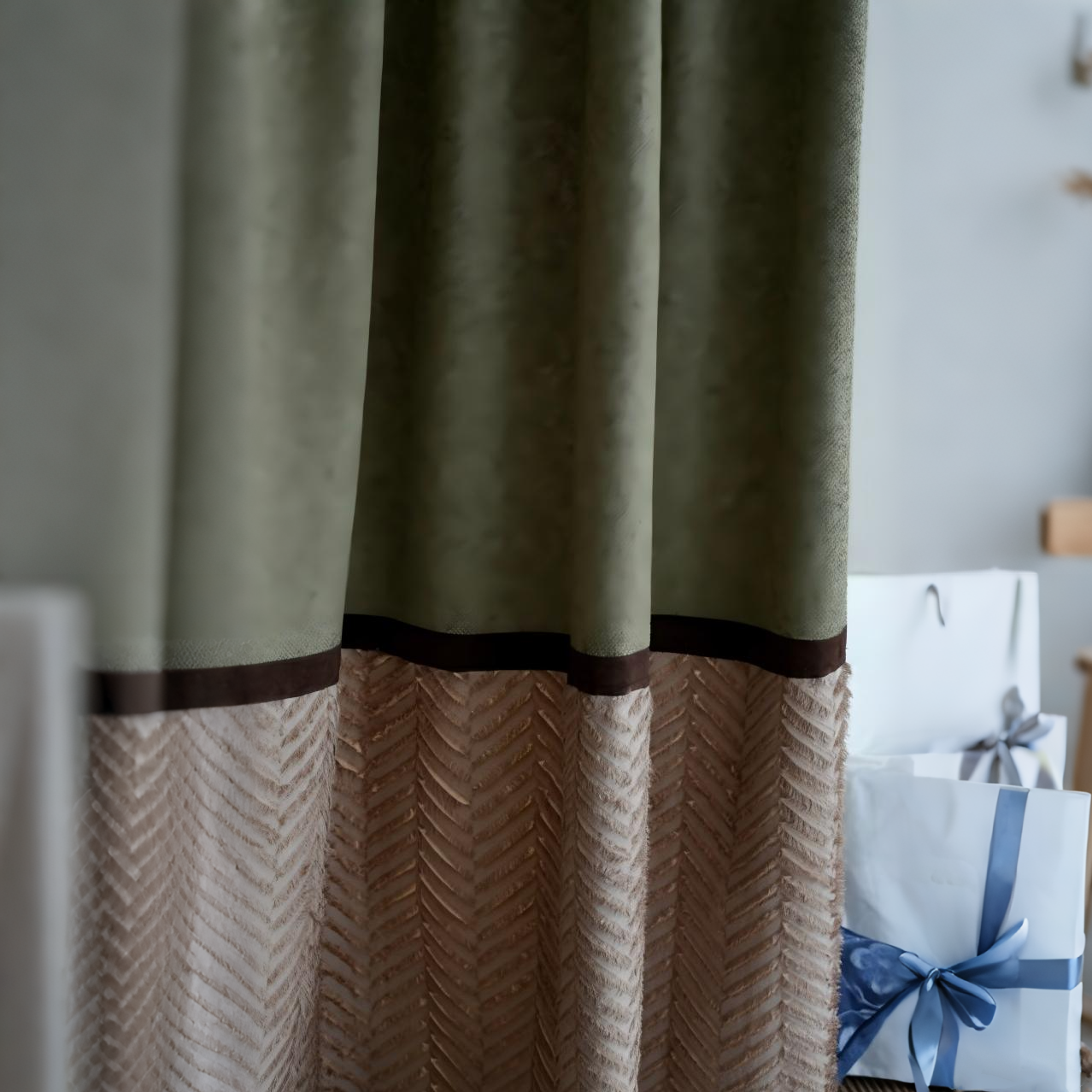 Two-Tone Vintage Curtains BCL-141