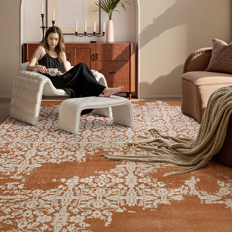 Mid-Century Living Room Rugs - Eco-Friendly Thick Warm Tone Carpet DT-106