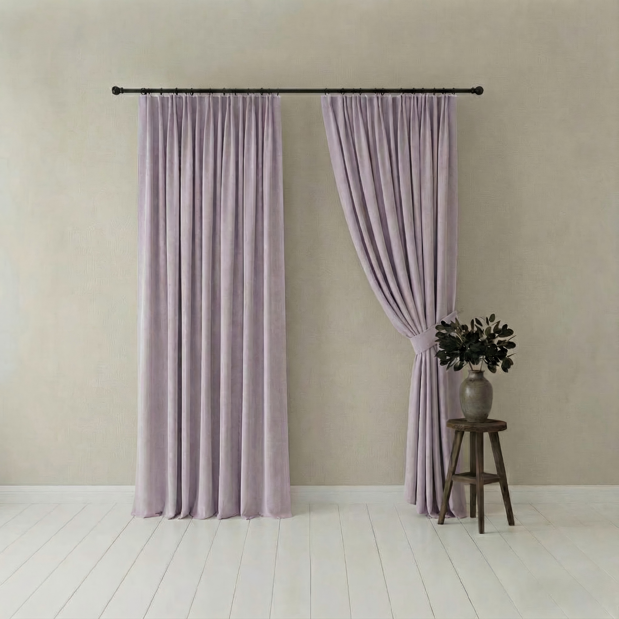 Cream Style Chenille Blackout Curtains Ultra Soft and Heat Insulating BCL-116