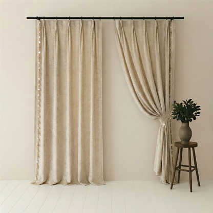 Morris Floral French Jacquard Chenille Blackout Curtains for Bedroom and Living Room with Elegant Touch BCL-108